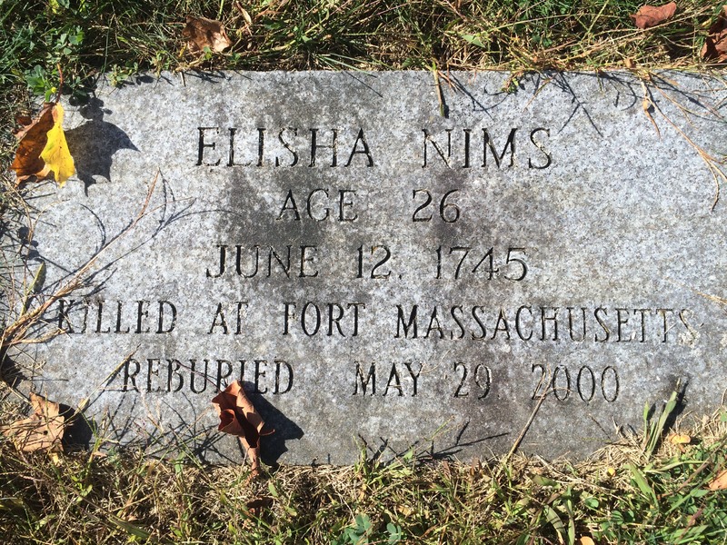 Gravestone of Elisha Nims.