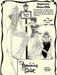 Advertisement for the Feminine Twist Clothing Store