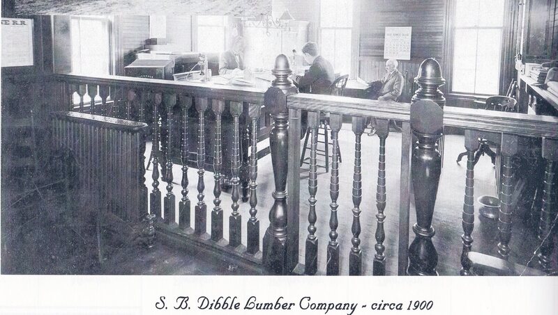 Interior of the offices of S.B. Dibble Lumber Company, circa 1900.