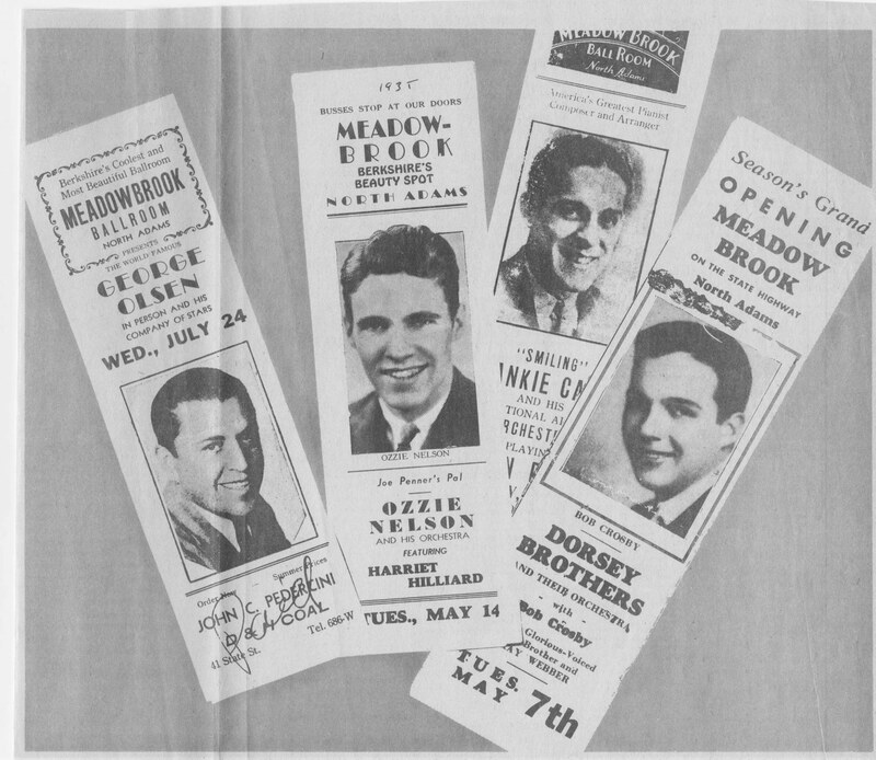 Tickets from performances at the Meadowbrook Ballroom in North Adams.