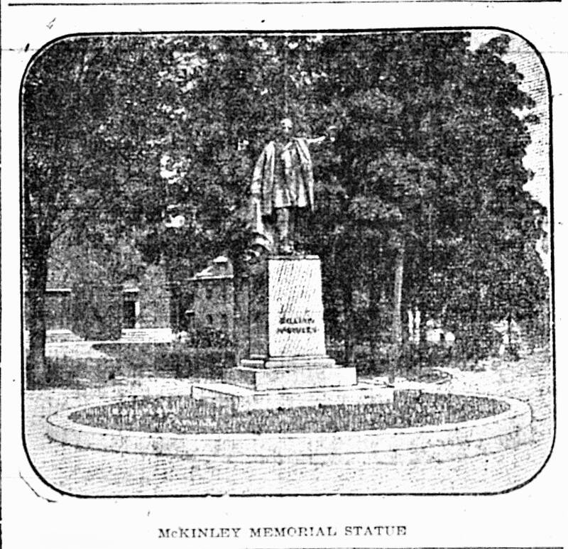 Picture of the President McKinley statue in Adams.