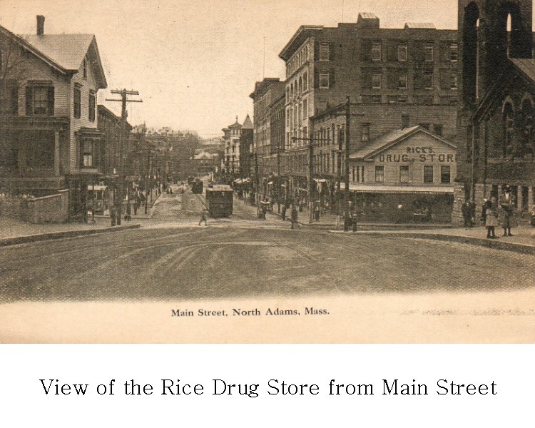 View of the Rice Drug Store from Main Street