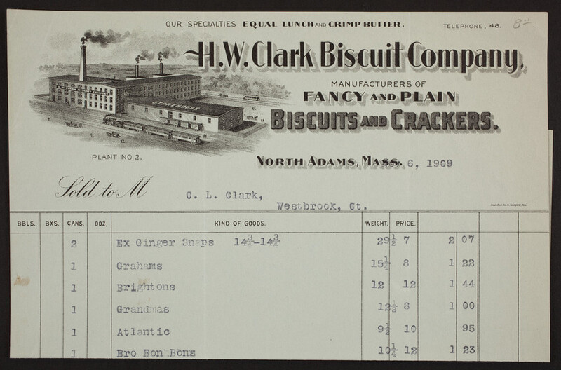 Billhead for the H.W. Clark Biscuit Company