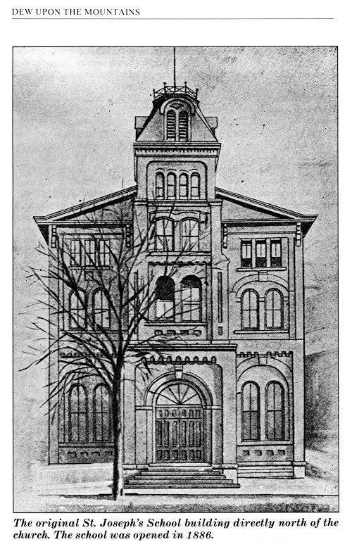 An etching of the old St. Joseph School.