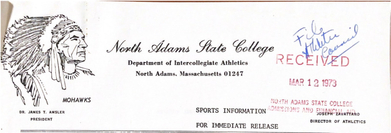Official  North Adams State College Mohawk Letterhead