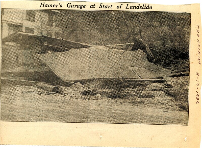 The destruction caused to Hamer's garage by the landslide.