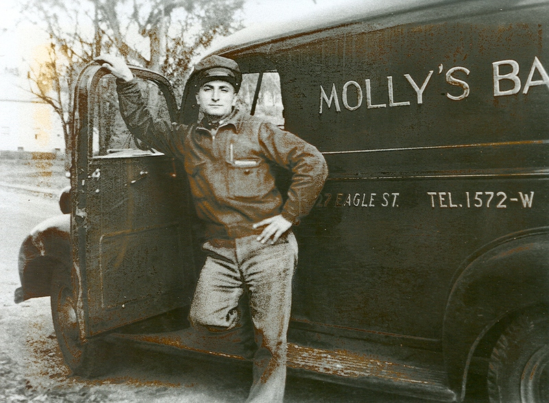 Molly's Bakery truck c 1937 with  Albert Mazza as driver.