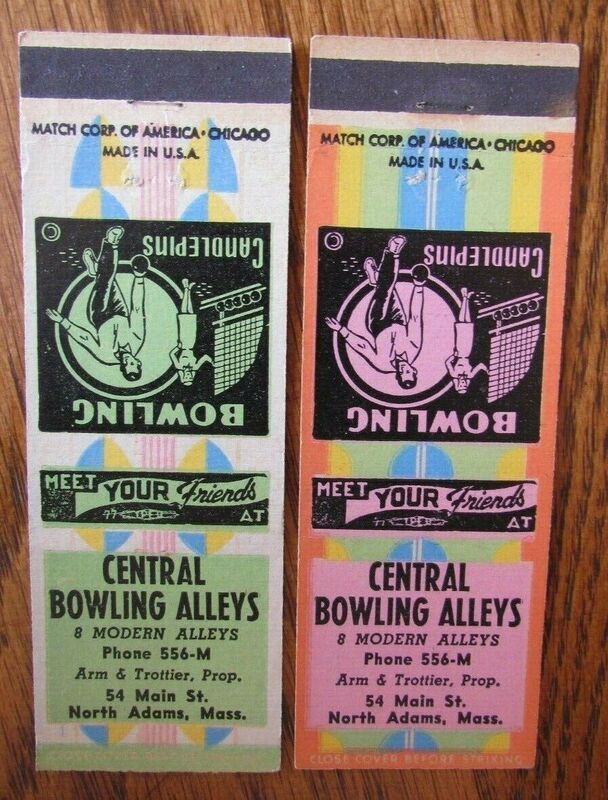 Two matchbooks for Central Bowling Alleys.