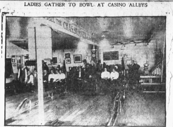 Ladies Gather to Bowl at Casino Alleys.