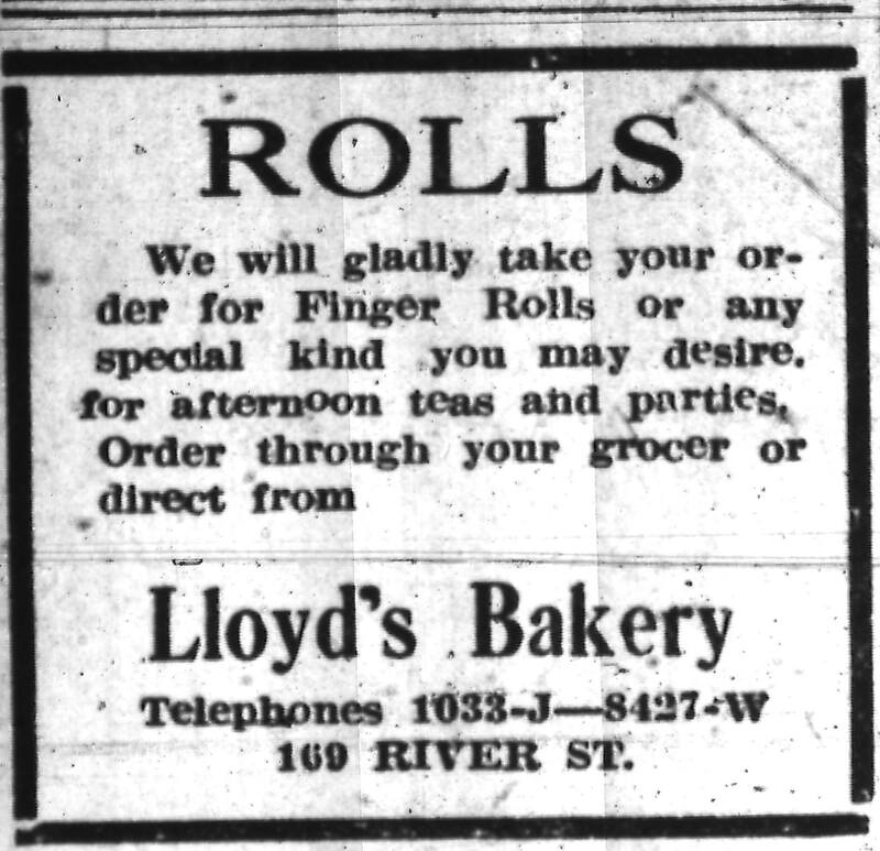 1916 advertisement for Lloyd's Bakery.