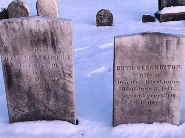 Gravesite of Sanford Blackinton's parents. 