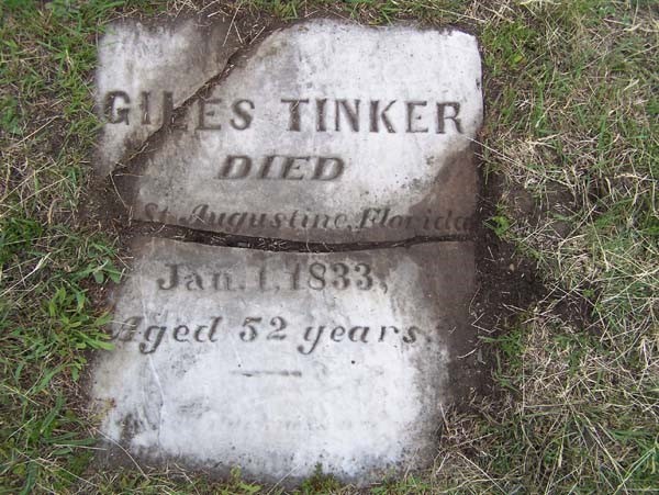Giles Tinker’s Original Tombstone