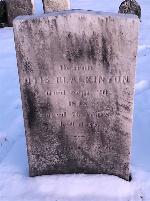 Otis Blackinton gravestone.