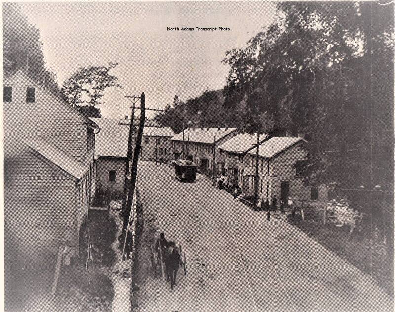 The Beaver Street neighborhood showing trolley car and tracks.