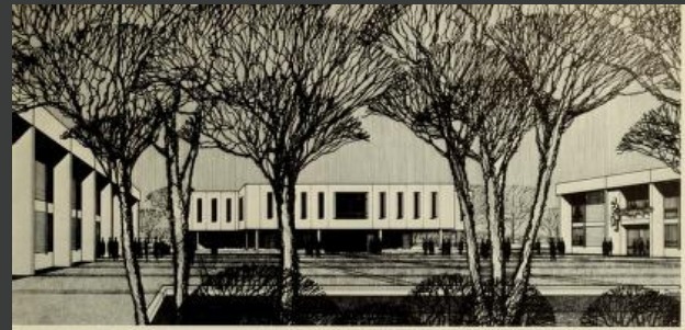 Early Architectural Rendering for the Proposed Freel Library