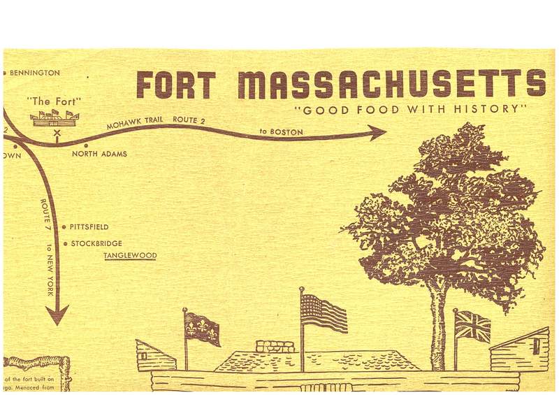 Fort Massachusetts Restaurant menu.