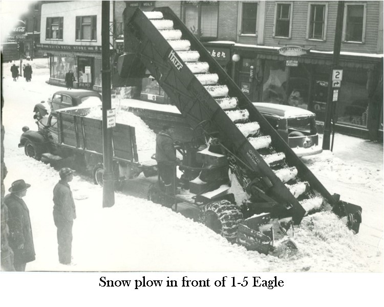 Snow Plow in Front of 1-5 Eagle Street