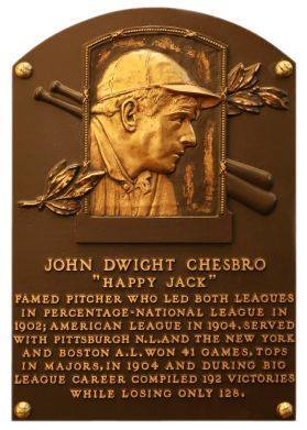 Jack Chesbro's Hall of Fame plague in Cooperstown, NY.