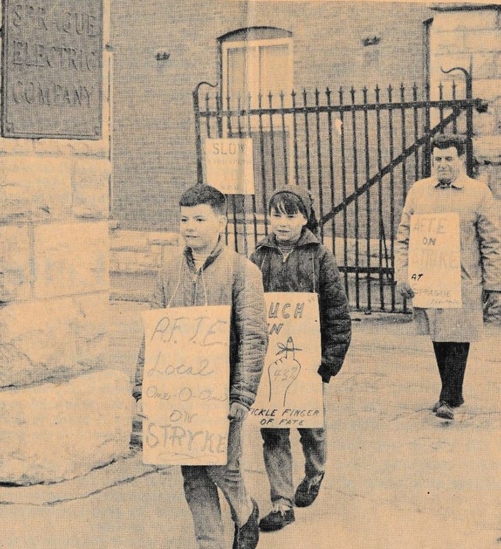 Two Young Boys Take Part in the strike against Sprague Electric