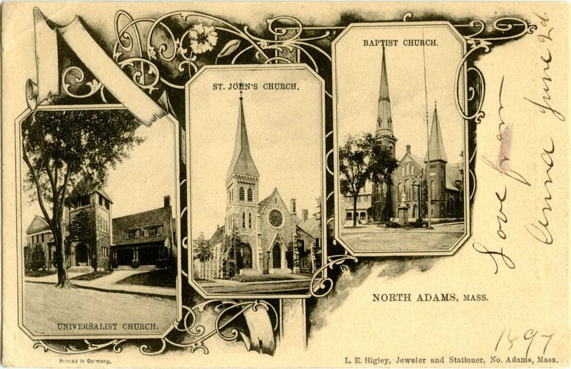 Postcard of three churches