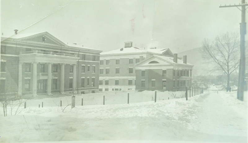 The original three campus building of the North Adams Normal School.