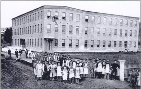 Photo of Chinese Workers in Front of Sampson's Shoe Factory